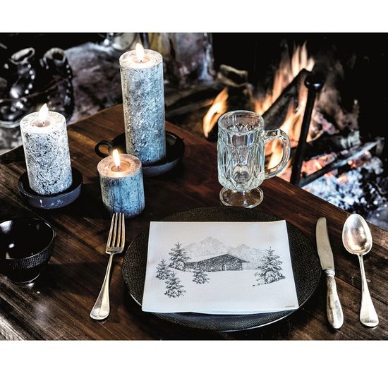 Serviettes De Table Intissé Françoise Paviot – Lot De 20, Motif Boule à Neige Or, 40x40 Cm