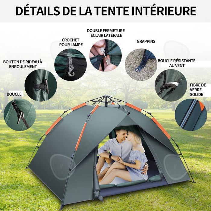 Tente Chihee 3 Places Double Toile – 4 Saisons, Imperméable Et Vestibule De Rangement