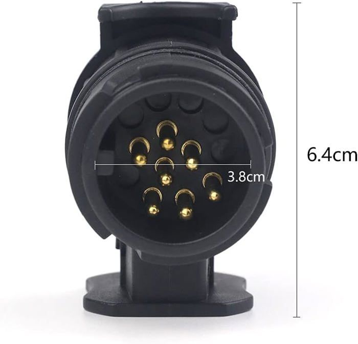 Adaptateur Prise Remorque 13 Broches Vers 7 Broches – Étanche – Pour Voiture, Tracteur, Caravane – Conversion Facile