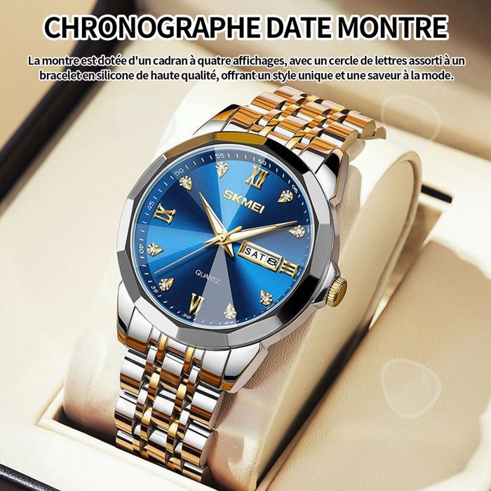 C Montre homme 3ATM chronographe lumineuses date