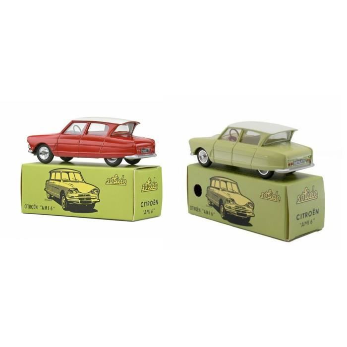 Véhicule miniature - Lot de 2 voitures miniatures de collection 1:43  Solido, reproduction CITROEN AMI 6 - 1141+1142