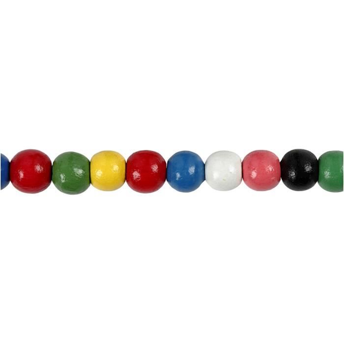 Acheter 100 perles en plastique 8 mm couleurs vives