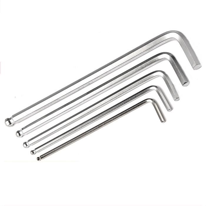 Clé Allen à Trois Bras Fischer - Tailles 4, 5 Et 6mm - Acier Trempé - Orange - Pour Bricolage Et Montage