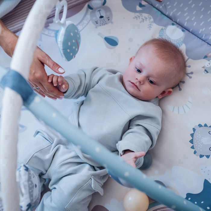 Tapis D'éveil Bébé Avec Arche Et Jouets - 95x95cm, 5 Jouets Amovibles, Musique, Pliable - Pour 0 à 18 Mois