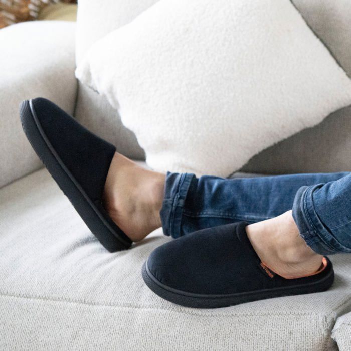 Chaussons Mules Isotoner Homme – Semelle Ergonomique, Confort Mémoire De Forme, Matières Recyclées