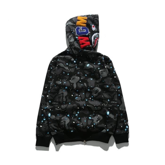 Veste Bape Shark Camouflage lumineux plus velours Hoodie Pull Zipper SWEATSHIRT  Hoodie Impression en 5D Sweat à Capuche Enfant Gris - Cdiscount  Prêt-à-Porter