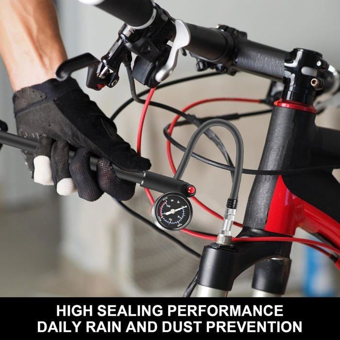 Pompe Haute Pression Vaileal – 300 PSI, Pour Fourche, Amortisseur, VTT, Moto, Avec Manomètre Et Rotule 360°