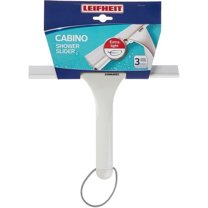 Leifheit Raclette Cabino Pour Cabine De Douche - Raclette Vitre & Carrelage Avec Lèvre En Caoutchouc, Largeur 24 Cm
