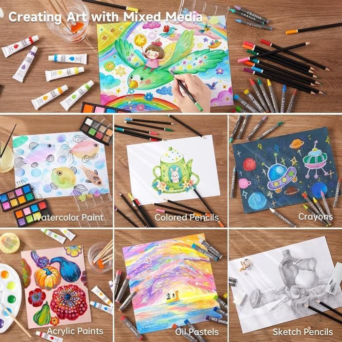 Professionnel Colore Art Set - Malette dessin Inclus pastel, aquarelle, Charbon de bois,métallique crayons de couleur et materiel dessin,Idéal Cadeaux pour Adulte Enfant Professionnel Colore Art Set - Malette dessin Inclus pastel, aquarelle, Charbon de bois,métallique crayons de couleur et materiel dessin,Idéal Cadeaux pour Adulte Enfant
