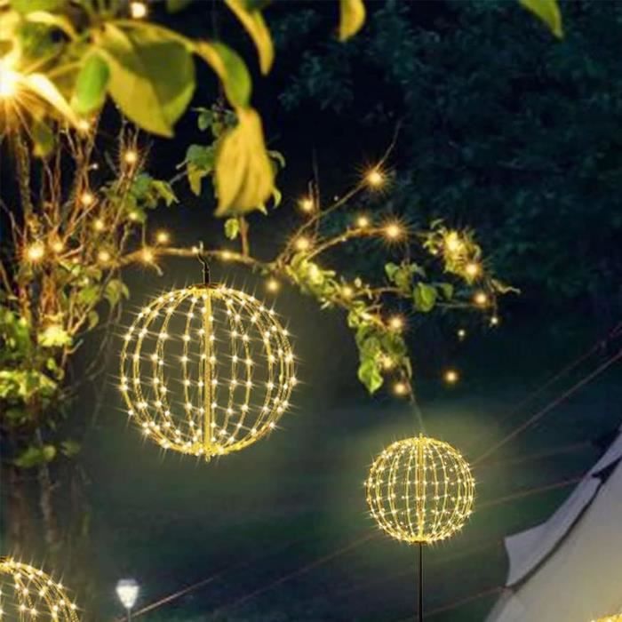 Boule lumineuse sphérique pour allée, 3 boules de sphère, 8 modes, 180 LED  féériques, lumière étanche IP68, boule lumineuse de Noël pour terrasse,  cour, allée, jardin : : Outils et Bricolage