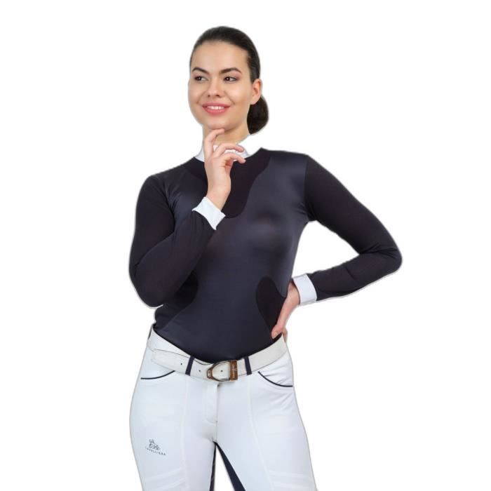 Polo de concours équitation femme Cavalliera High Style Bleu