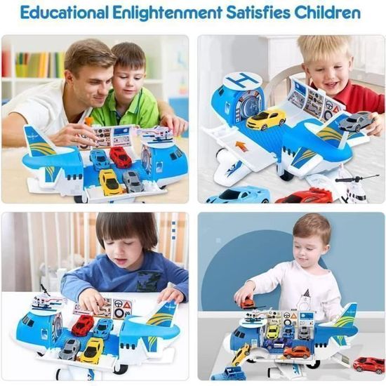 Voiture Enfant 3 Ans9 en 1 Voiture Jouet GarconAvion Jouet Transporteur de Voitures Cadeau pour