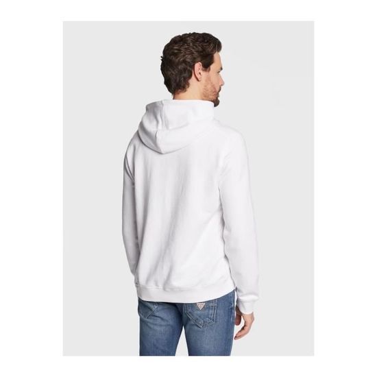Sweat à Capuche GUESS Homme – Blanc – Taille L – Manches Longues, Poche
