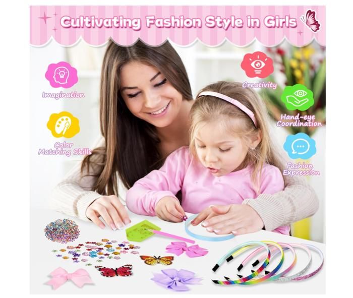 Kit DIY De Bandeaux Pour Fille – 6 Serre-têtes à Personnaliser Avec Accessoires Papillon !