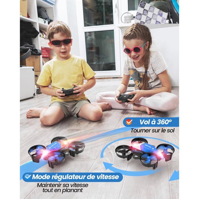 Holy Stone HS210F Mini Drone 2-en-1 Voiture & Vol - Jouet Enfant Avec LED, Flip 3D, Lancer Main - Cadeau Garçon Fille