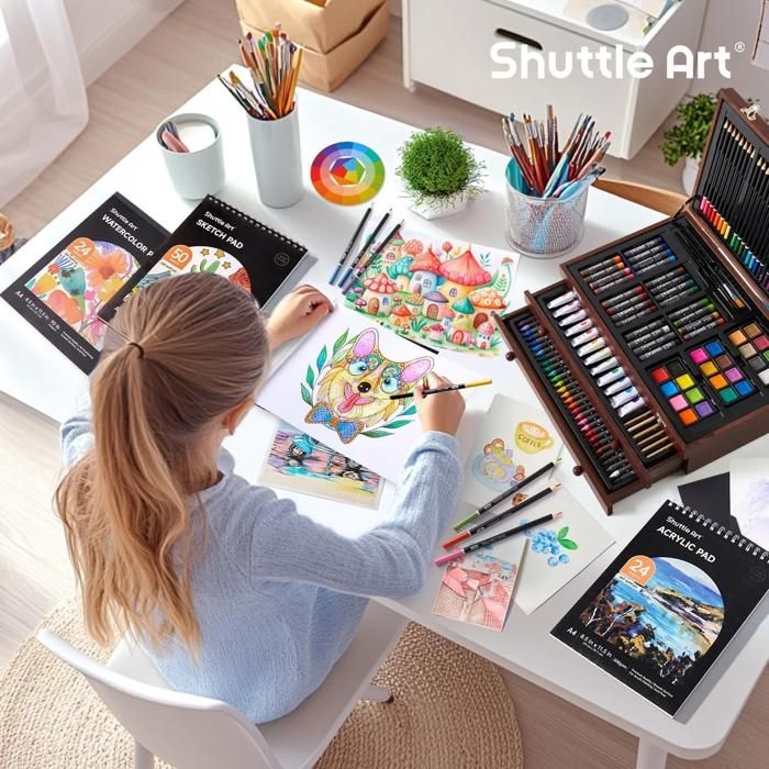 Star-208PCS Dessin crayonsMalette de Coloriage Enfants Aquarelle Crayon