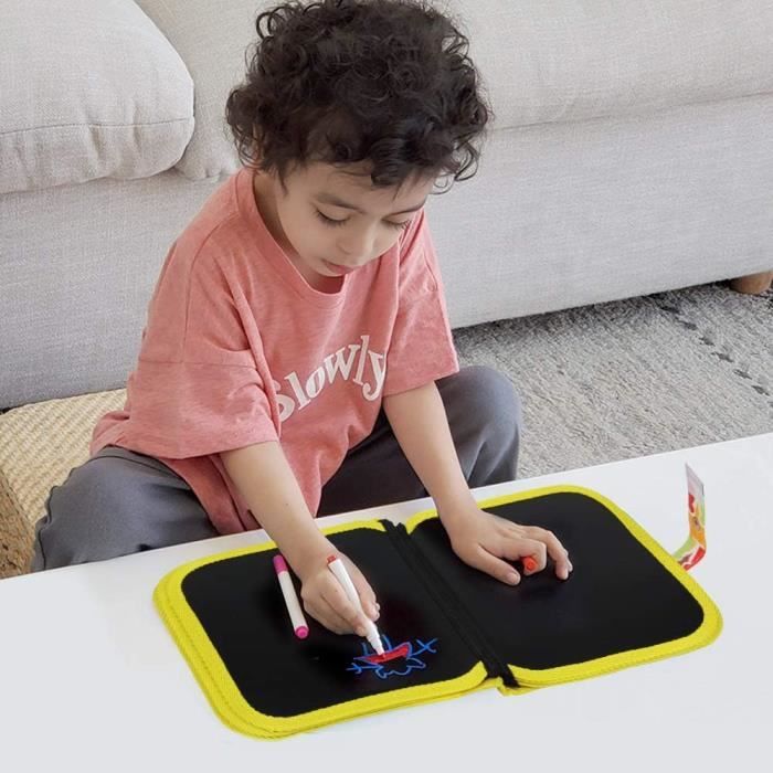 CAHIER DE DESSIN effaçable pour enfants avec pochette dinosaure 🦕 EUR