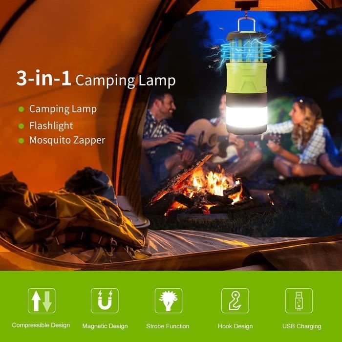 Alca® MosquitoVolt 3-in-1 Insectenlamp - Campinglamp + Muggenverdelger - USB Oplaadbaar - 180 Lumen - Tot 20 Uur