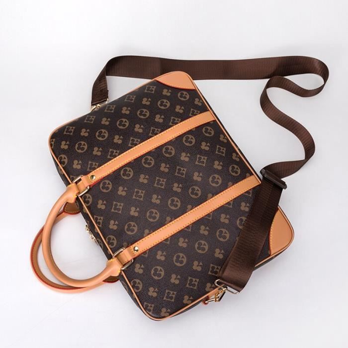 Sac a main Sac a main de marque de luxe pour hommes sac a bandouliere en cuir de grande capacite de 14 pouces Type yellow Cdiscount Bagagerie Maroquinerie