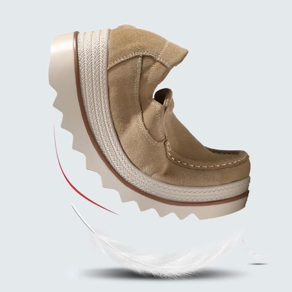 Socofy Chaussures Bout Rond en Daim Respirant pour Femmes