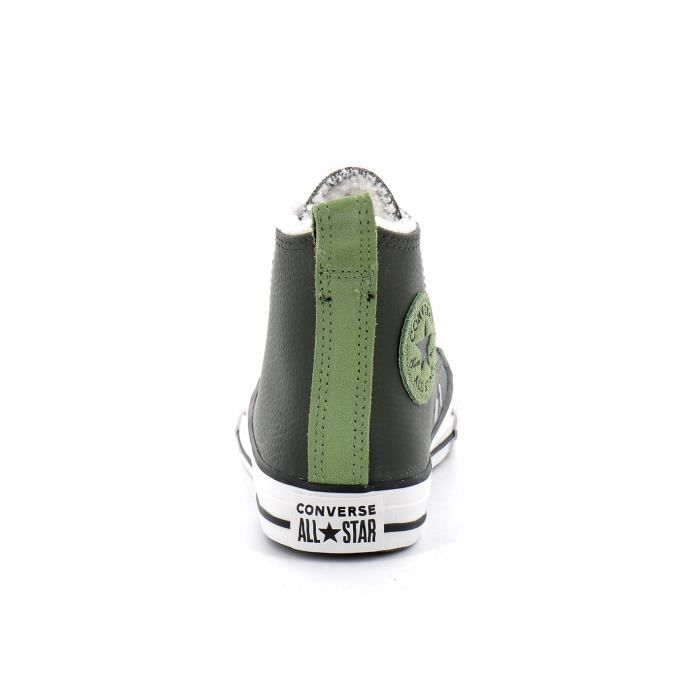 Baskets Chuck Taylor All Star Lined Leather CONVERSE Kaki Homme Plat Cuir Lacets Kaki Cdiscount Chaussures