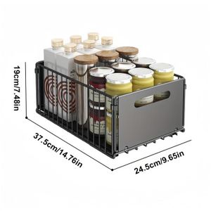 Organisateur D'armoire Extractible, Tiroir De Rangement Coulissant Sous Levier Panier Pour Cuisine Pantrie Blanc 91654258