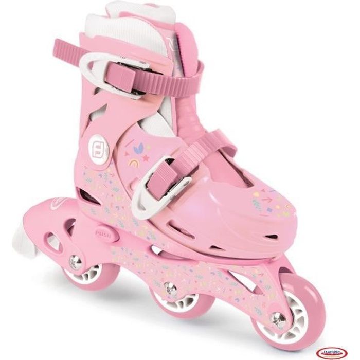 Pink, Large - Big Kids 2PM SPORTS Cytia Taille réglable Roller Enfant Fille lumière LED Roues Rollers en Ligne pour Enfants,Fille at Femmes et Homme 36-39EU