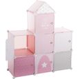 Meuble de rangement - ATMOSPHERA FOR KIDS - Chateau rose - Enfant - Plastique - Noir - 109cm x 94.5cm x 32cm-0