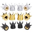 Lot de 4 Bouchons de Valve Couronne Silver Universel Pneus Auto Moto Vélo