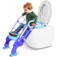 Réducteur de Toilette pour bébé et enfant MENGDA - Siège réglable et pliable - Bleu-0