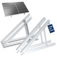NuaSol Support pour panneau solaire jusqu'à 72 cm - Toit plat PV - Réglable de 0 à 90 ° - Lot de 4 - Aluminium - Matériel de-0