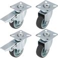 Lot de 4 roulettes pivotantes