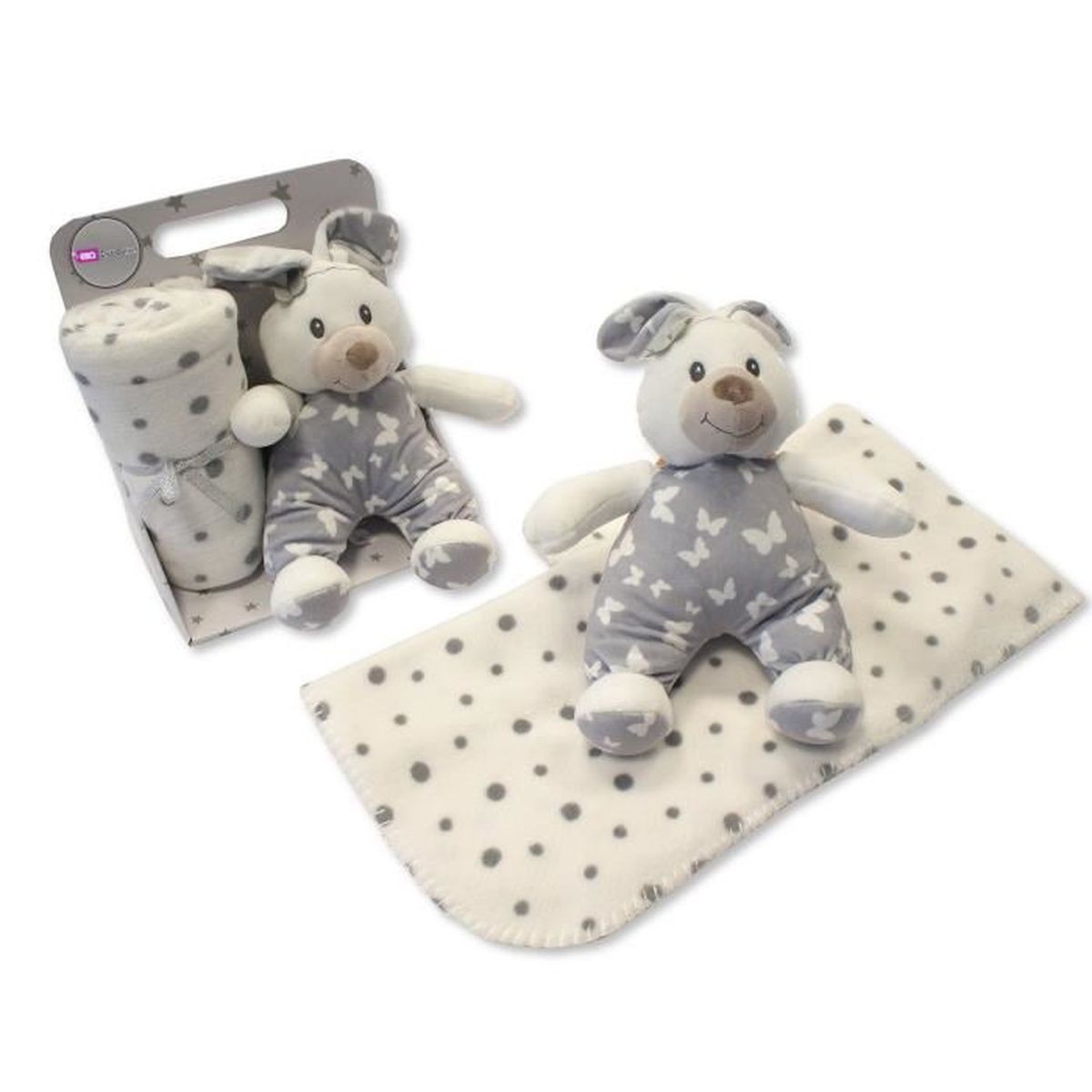 Couverture Plaid Pour Bebe Unisexe Super Doux Texture Duveteuse Blanc A Pois Gris Avec Doudou Lapin Blanc Et Gris 75x90cm Cdiscount Puericulture Eveil Bebe