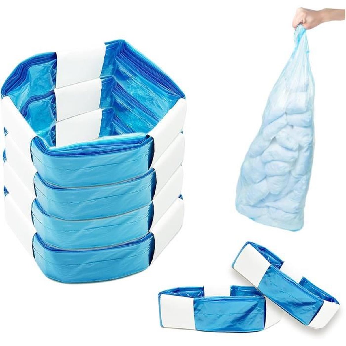 4 pack Sac pour Poubelles à couches Anti Odeur Glisser jusqu’à 800 Couches Recharge de