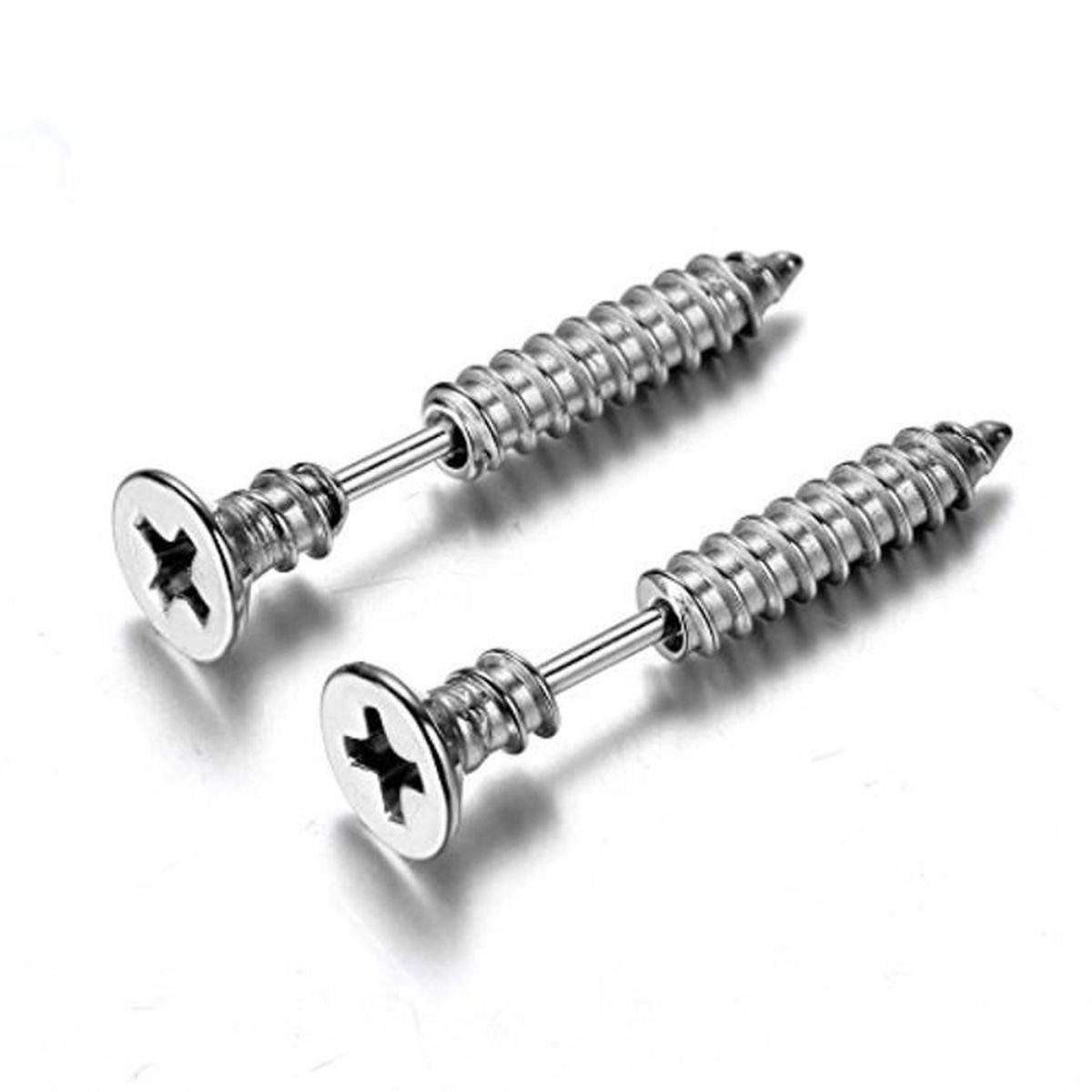 Boucle d oreille clou-vis argenté