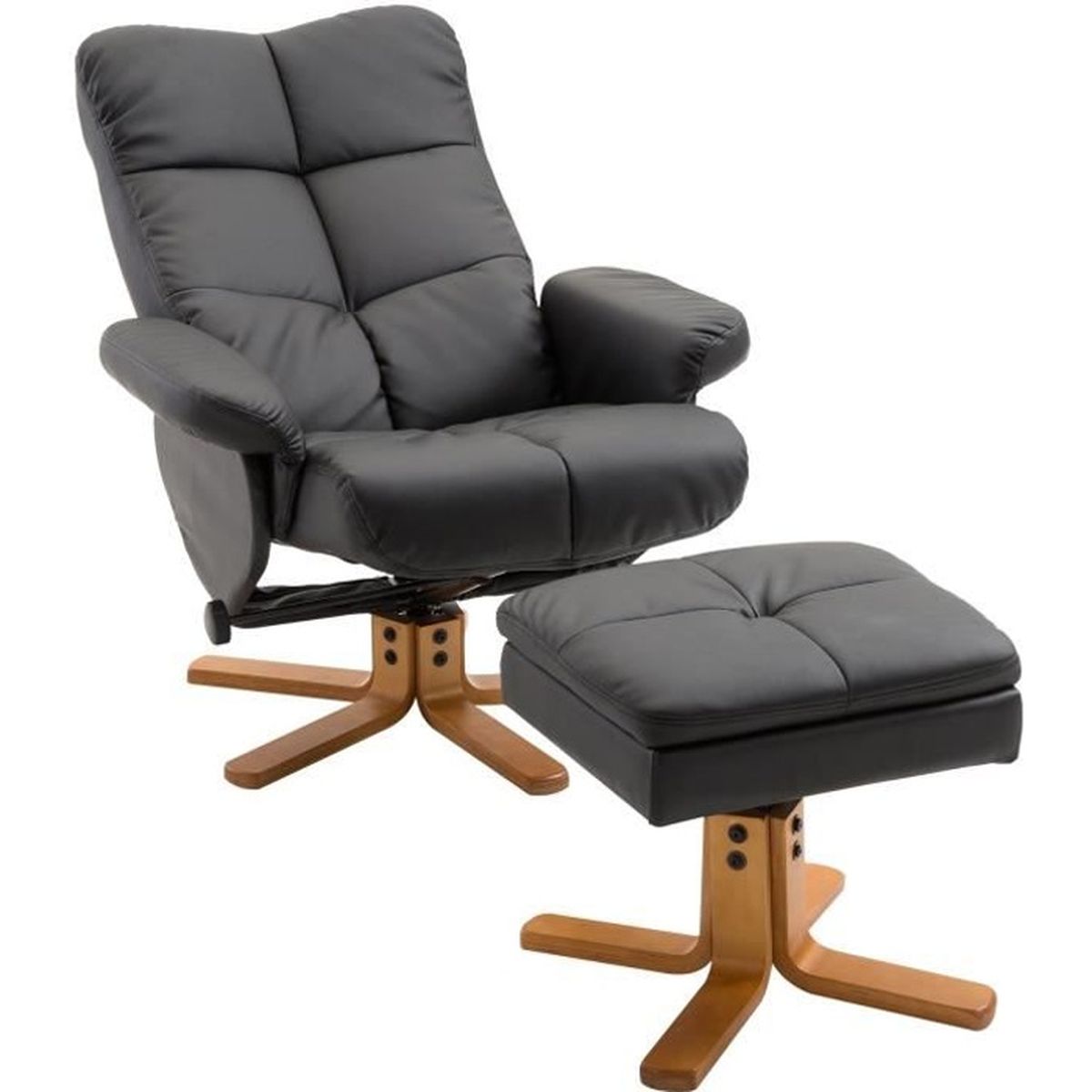 Relax fauteuil terni II avec massage cuir synthétique noir