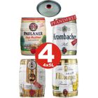 BRAND 4x futs 5L bière allemande Paulaner Krombacher Bitburger Warsteiner Pils 4x5L
