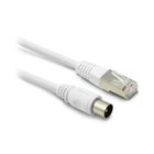 METRONIC Câble TV Coaxial et Ethernet - Blanc - 2 m - RJ45 mâle - Connecteur 9,52 mm - Compatible réseaux