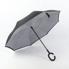BIGILANTUH Parapluie Inversé - Anti-UV - Double Couche - Coupe-Vent - Mains Libres - Gris