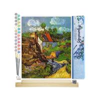 Figured'Art Peinture par Numéro Adulte Van Gogh - Maison Oise - Kit DIY Numéro d'Art - 40x50cm avec châssis en bois à monter