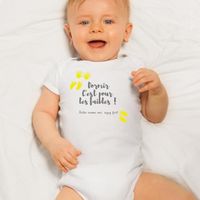 Body-T-shirt "Dormir c'est pour les faibles, Faites comme moi, soyez fort" - taille 3-6 mois idéal cadeau naissance - mixte