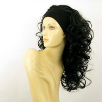 perruque femme bandeau longue bouclée noire 