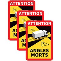KIT de 3 Stickers, pour Camion, Attention Angles Morts spécial véhicule Dont Le Poids Total autorisé en Charge excède 3,5 tonnes