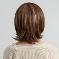 Perruque Femme - Look élégant et naturel - Fibre de résistance à haute température - Beige