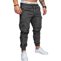 FUNMOON Pantalons Hommes Automne Hip Hop Harem Joggers Solide Multi-Poches Cargo Pants De Jogging Fit
