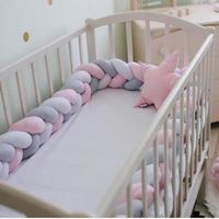 Mxzzand de lit pour bébé Pare-chocs de lit de bébé, protection de Rail de berceau, doublure tressée nouée pour bébé, deco pack