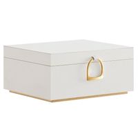 Boîte à Bijoux 2 Niveaux, Plateau Flexible, Écrin Rangement d’Accessoires, Effet Flottant, 20,5 x 24 x 11 cm, Blanc