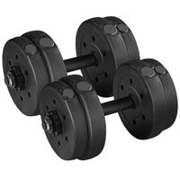 Yaheetech Haltères Réglables 2-en-1/3-en-1 40 Kg - Haltère + Barre + Kettlebell, 16 Poids, Fitness Maison