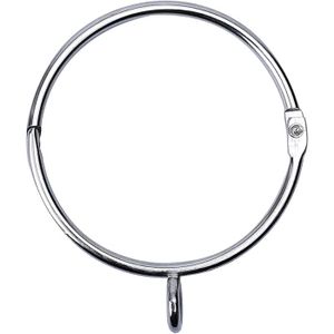 50 Anneaux Rideaux Métal 30 Mm Intérieur + Crochets Plastique - Blanc, Solides & Faciles à Installer Pour Tringles Ø < 27 Mm, Rideaux Maison & Douche