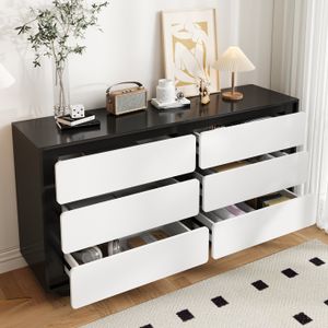 Commode Noire Moderne pour Salon Chambre Rangement à 2 Portes et Pieds Métal Ada